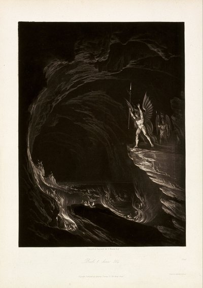 Szatan pobudzający upadłe anioły, Księga 1, wiersz 314, z John Milton, Raj utracony autorstwa John Martin