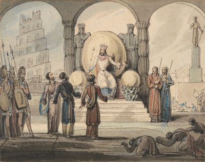 Szadrach, Meszach i Abed-Nego przed Nabuchodonozorem autorstwa John Martin
