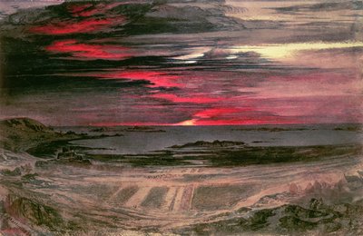 Zachód słońca nad skalistą zatoką autorstwa John Martin