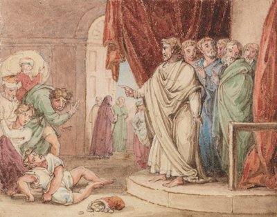 Śmierć Ananiasza autorstwa John Martin