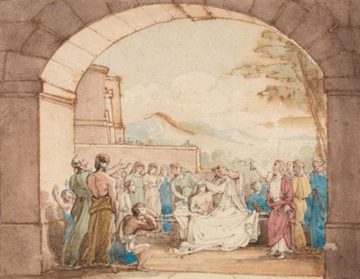 Wskrzeszenie Łazarza autorstwa John Martin