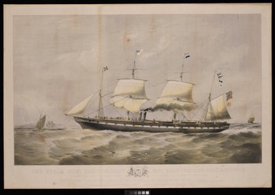 Statek parowy Great Britain... Właściciele Messrs Gibbs  Co... Narodowi Wielkiej Brytanii i Stanów Zjednoczonych Ameryki, Ta płyta jest z szacunkiem dedykowana... autorstwa John McGahey