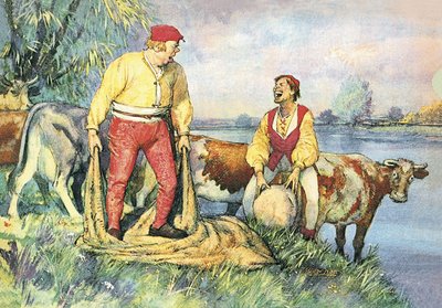 Duży Mikołaj i Mały Mikołaj autorstwa John Millar Watt