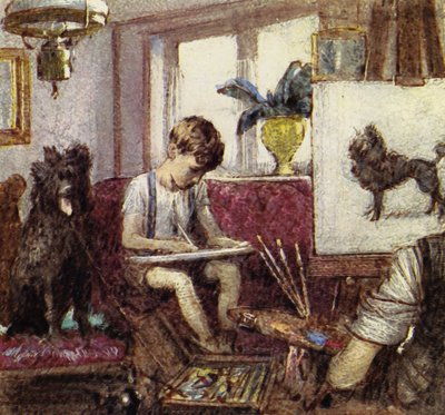 Howard Carter dorastał w Londynie, jako syn artysty (litografia kolorowa) autorstwa John Millar Watt