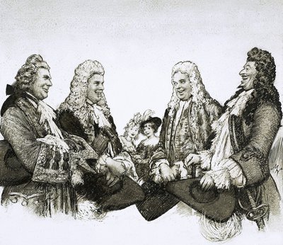W czasach Ludwika XIV we Francji dżentelmeni nosili ogromne peruki autorstwa John Millar Watt
