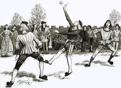Jeu de Paume, rodzaj piłki ręcznej autorstwa John Millar Watt