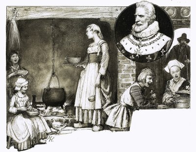 Dlatego... Wspaniałe dania mają francuskie nazwy. Król Francji Henryk IV autorstwa John Millar Watt