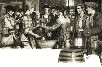 Więc to dlatego... Marynarze piją "Grog autorstwa John Millar Watt