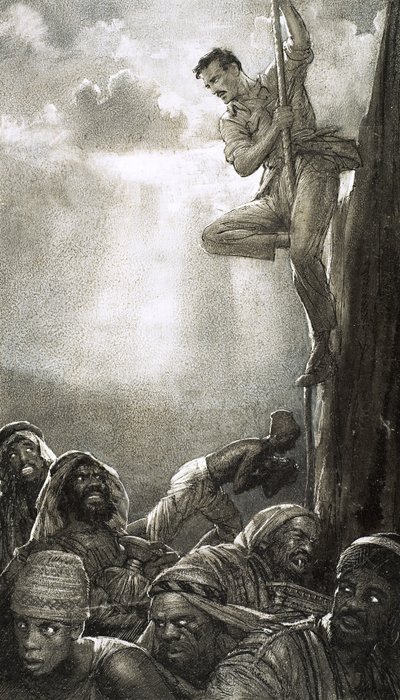 Rabusie grobowców, ilustracja z książki "Przygody z archeologią autorstwa John Millar Watt