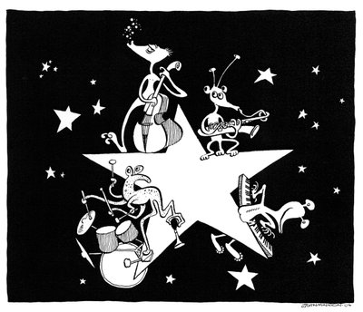 Karykatura Alien All- Stars autorstwa Johna Minniona autorstwa John Minnion