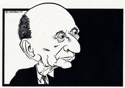 Arnold Schoenberg, karykatura autorstwa John Minnion