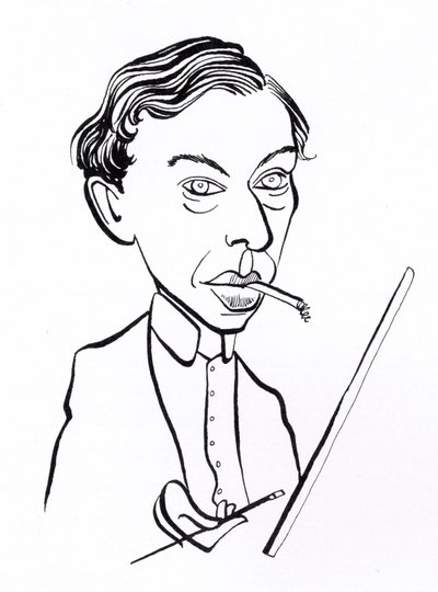 Ernst Ludwig Kirchner, karykatura autorstwa John Minnion
