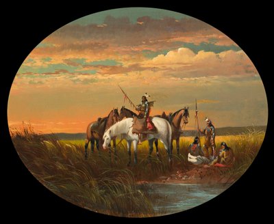 Postój na prerii na dym, ok. 1870 r autorstwa John Mix Stanley