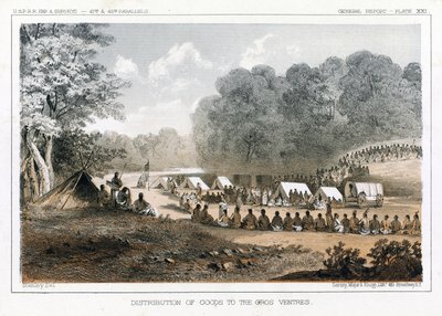 Dystrybucja towarów do Gros Ventres, wyd. 1860 autorstwa John Mix Stanley