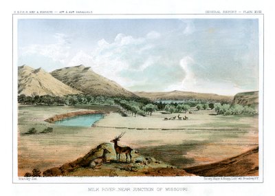 Milk River, w pobliżu skrzyżowania Missouri, 1856. autorstwa John Mix Stanley