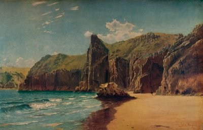 Klify w Barlow, c1877. autorstwa John Mogford