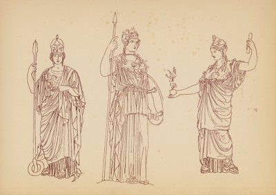 Starożytny grecki kostium kobiecy (litografia) autorstwa John Moyr Smith