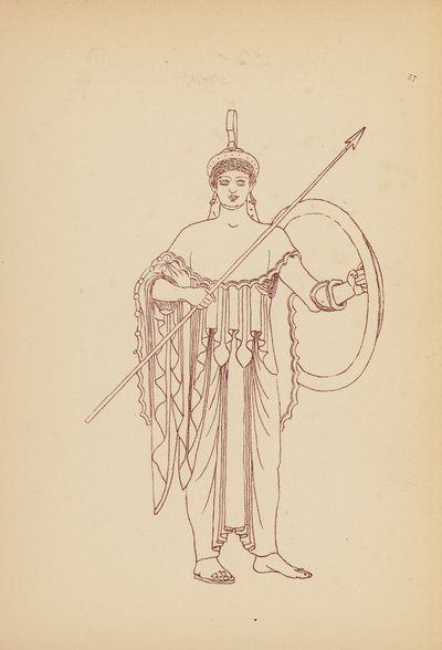 Starożytny grecki kostium kobiecy (litografia) autorstwa John Moyr Smith