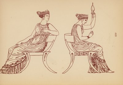 Starożytny grecki kostium kobiecy (litografia) autorstwa John Moyr Smith