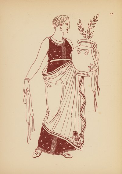 Starożytny grecki kostium kobiecy (litografia) autorstwa John Moyr Smith