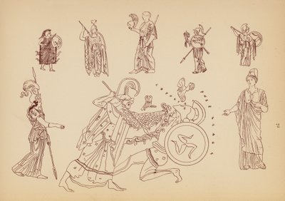 Starożytny grecki kostium kobiecy (litografia) autorstwa John Moyr Smith