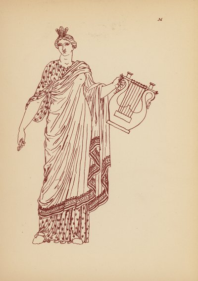 Starożytny grecki kostium kobiecy (litografia) autorstwa John Moyr Smith
