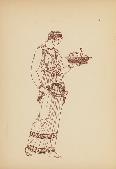 Starożytny grecki kostium kobiecy (litografia) autorstwa John Moyr Smith