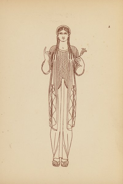 Starożytny grecki kostium kobiecy (litografia) autorstwa John Moyr Smith