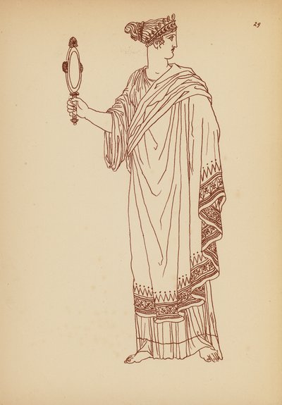 Starożytny grecki kostium kobiecy (litografia) autorstwa John Moyr Smith