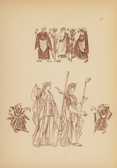 Starożytny grecki kostium kobiecy (litografia) autorstwa John Moyr Smith