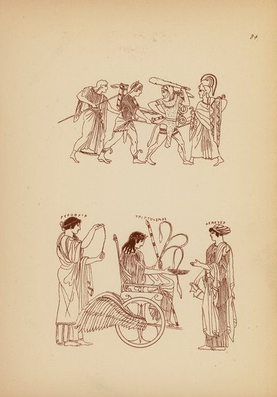 Starożytny grecki kostium kobiecy (litografia) autorstwa John Moyr Smith