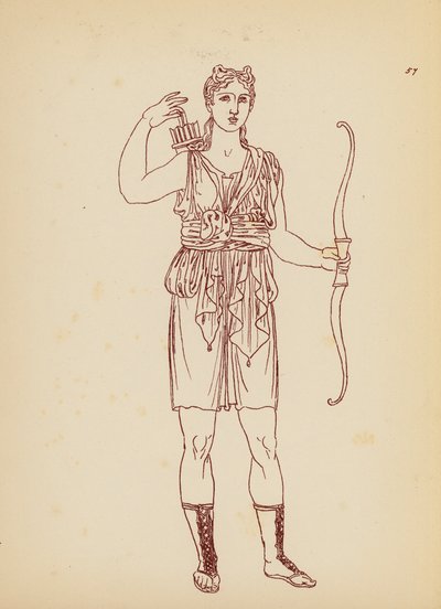 Starożytny grecki kostium kobiecy (litografia) autorstwa John Moyr Smith