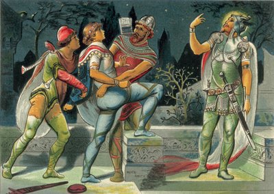 Hamlet i duch ojca autorstwa John Moyr Smith