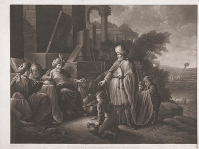 Hiram, król Tyru, wysyła prezenty królowi Salomonowi autorstwa John Murphy