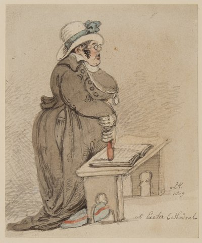 W katedrze w Exeter, 1809 (pióro, atrament, pędzel i toaleta na papierze) autorstwa John Nixon