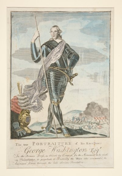 Prawdziwy portret jego ekscelencji George Washington Esqr. w rzymskim stroju autorstwa John Norman