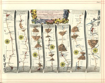 Atlas Britannia: Kontynuacja drogi z Londynu do Aberystwyth, 1675 autorstwa John Ogilby