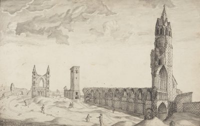 St Andrews nakreślone (pióro i pranie na papierze) autorstwa John Oliphant