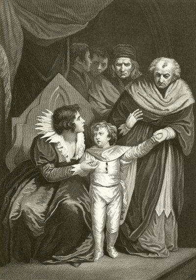 Elizabeth Woodville oddająca syna autorstwa John Opie