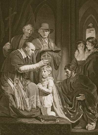 Koronacja Henryka VI, grawerowana przez T. Hollowaya, ilustracja z „Historii Anglii” Davida Hume
