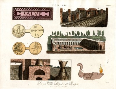Starożytne artefakty i budynki w Pompejach autorstwa John Pass