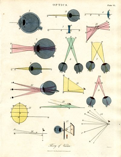 Optyka: Teoria widzenia (plansza VI) autorstwa John Pass