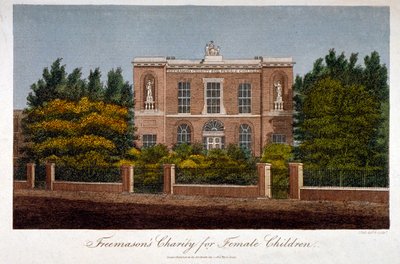 Wolnomularska Szkoła Charytatywna dla Dziewcząt, Westminster Bridge Road, Lambeth, Londyn, 1814 autorstwa John Pass
