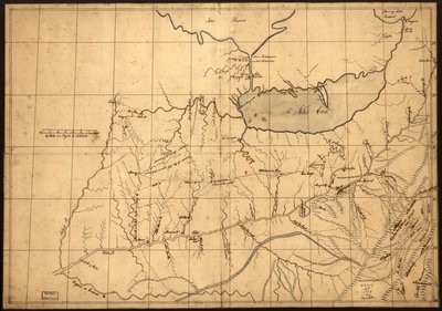 (Mapa handlowa kraju Ohio sprzed 1753 roku. LOC gm71002324 autorstwa John Patten
