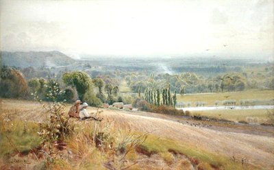 Widok z Hedsor Hill nad Tamizą, niedaleko Cookham (akwarela na papierze) autorstwa John Pedder