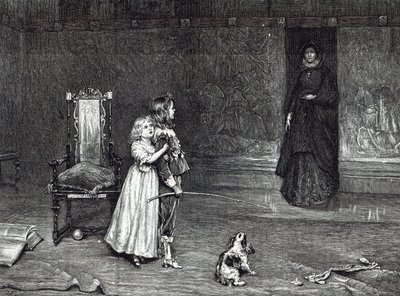 Pojawienie się hrabiny Derby w Złotej Sali, scena z „Peveril of the Peak” Scotta, z „Godziny wypoczynku”, 1888 autorstwa John Pettie