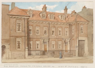 Chatfield House, naprzeciwko Fairfax House, High Street, Putney, 1887 autorstwa John Phillipp Emslie