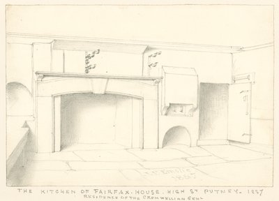 Kuchnia w Fairfax House, High Street, Putney, 1887; rezydencja Cromwellowskiej Gandawy autorstwa John Phillipp Emslie