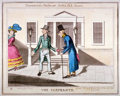 „Charakterystyczne szkice londyńskich domów klubowych”: „Słonie”, 1829 autorstwa John Phillips