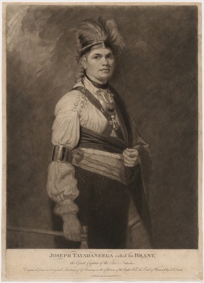 Joseph Tayadaneega zwany Brantem, wielki kapitan Sześciu Narodów autorstwa John Raphael Smith